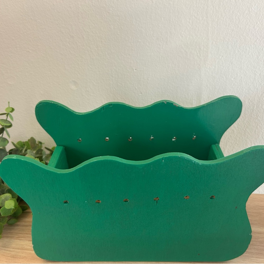 Green Wooden Organizer Caddy
